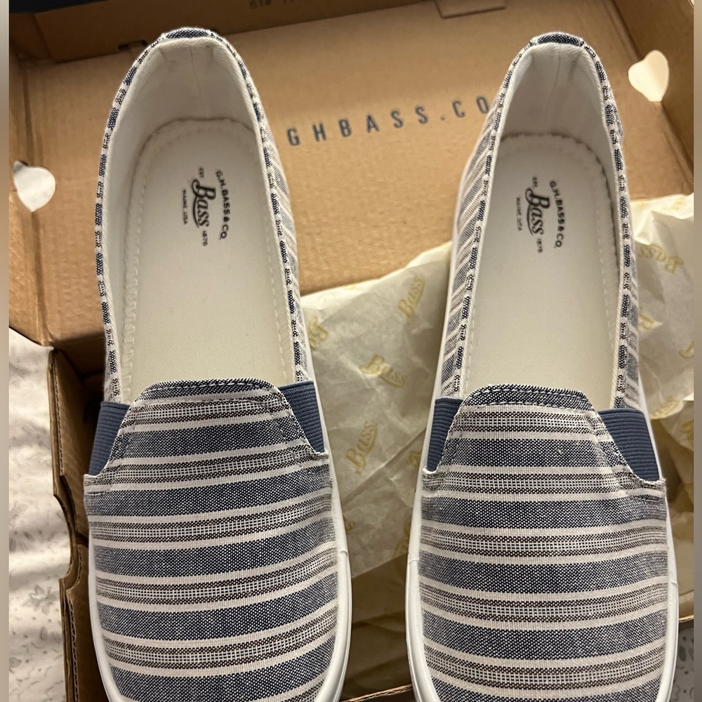 Women’s GH Bass Jess S19 stripe loafers size 6.5 new never worn